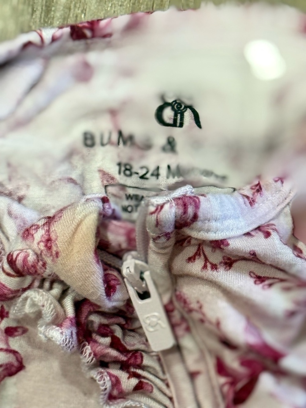 Bums & Roses Floral Ruffled One-Piece Pajama - Picture 3 of 6